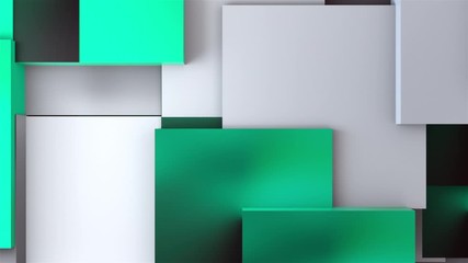 Aufkleber - Computer generated background chaotic transformation of large cubes into small cubes, top view. 3d rendering