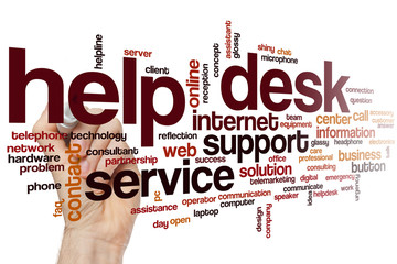 Sticker - Help desk word cloud