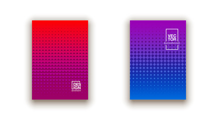 set of 2 Social media duotone gradient background. Social network stories soft colorful theme pack. Rainbow graphic display, wallpaper. vibrant mobile app design set Blending bright duo color template