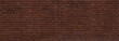Red Old Brick Wall, Panorama. Dark Brown Bricklaying Background Or Texture. Copy Space For Text Or Graffiti, Web Banner.