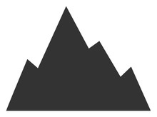 Vector Rock Mountain Flat Icon. Vector Pictogram Style Is A Flat Symbol Rock Mountain Icon On A White Background.