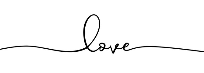 continuous one line drawing of love typography lettering script font typographic lineart design. min