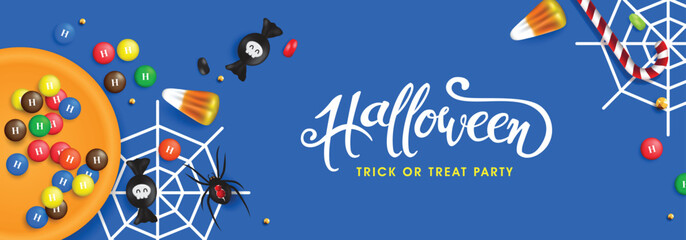 Happy Halloween banners party invitation background.Vector illustration .