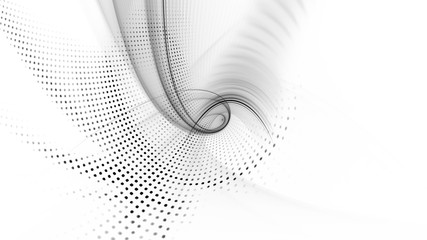 Poster - Abstract background element. Fractal graphics series. Composition of glowing lines and mosaic halftone effects. Wide format high resolution image. 3d illustration