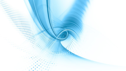 Poster - Abstract background element. Fractal graphics series. Composition of glowing lines and mosaic halftone effects. Wide format high resolution image. 3d illustration