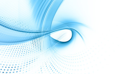 Poster - Abstract background element. Fractal graphics series. Composition of glowing lines and mosaic halftone effects. Wide format high resolution image. 3d illustration