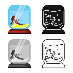 Vector design of aquarium and glass icon. Set of aquarium and water vector icon for stock.