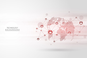 Poster - Cyber security concept on grey background, abstract digital internet. Abstract background technology.Vector illustration