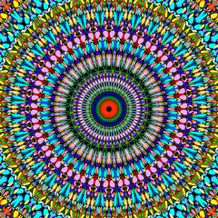 Poster - Abstract floral mandala background design - circular vector geometry