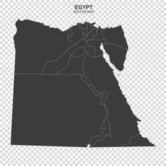 political map of Egyt on transparent background