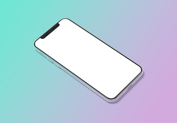 Aufkleber - Modern smartphone mockup on gradient background 3D rendering