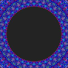 Poster - round floral frame design - abstract vector border graphic element