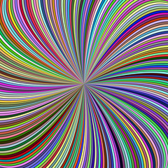 Poster - Colorful abstract psychedelic striped vortex background design - vector illustration from curved rays