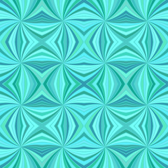 Poster - Turquoise seamless psychedelic abstract curved stripe pattern background - vector ray illustration