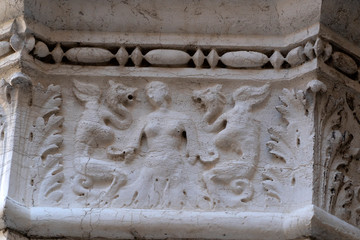 doge ducal palace venice capital of column wayside sculpture detail