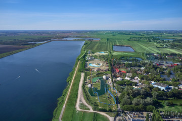 Wall Mural - Aerial photography with drone. Amusement park Mirabilandia, Italy. Mirabilandia amusement park. The city of Rimini, Italy.