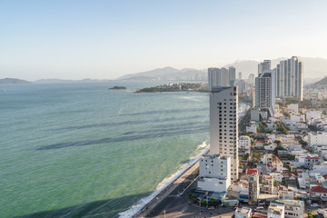 Poster - Scenic aerial view of Nha Trang in Vietnam. Beautiful cityscape