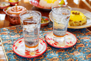 Wall Mural - Amazing traditional Iranian drinks with chia seeds