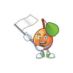 Wall Mural - With flag shipova fruit cartoon on white background