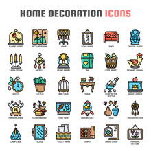 Home Decoration , Thin Line And Pixel Perfect Icons