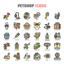 Pet Shop , Thin Line And Pixel Perfect Icons