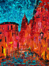 Abstract Art Painting Of The Old City