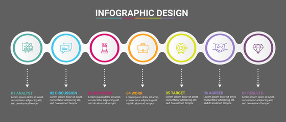 Canvas Print - Business data visualization.Steps  Process chart. Abstract elements of graph, diagram with steps, options, parts or processes. Vector business template for presentation Vector Design