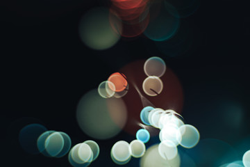 Poster - beautiful optical fiber white light bokeh on a dark background.