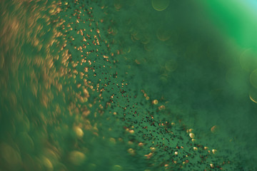 Poster - Beautiful abstact  light bokeh on a green background.