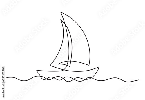 Continuous One Line Drawing Of Sailboat Business Icon Buy This Stock Vector And Explore Similar Vectors At Adobe Stock Adobe Stock