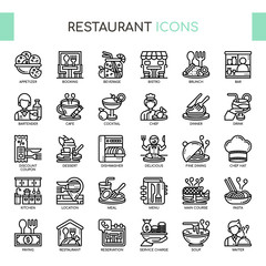 Restaurant , Thin Line and Pixel Perfect Icons