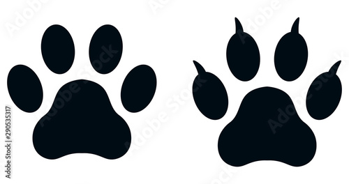 Cotton fabric Set of paw prints