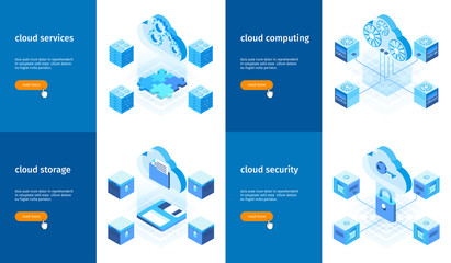 Poster - Cloud technology banners set