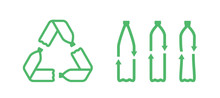 Pet Bottles Form Mobius Loop Or Recycling Symbol With Arrows