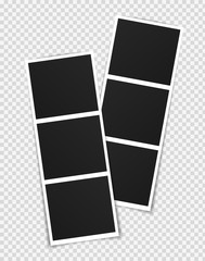 Wall Mural - vector photo frame mockup design. photo frame on sticky tape isolated on transparent background. vec