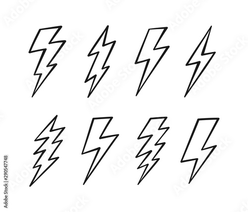 Super Set hand drawn Lightning bolt Poster Mural XXL