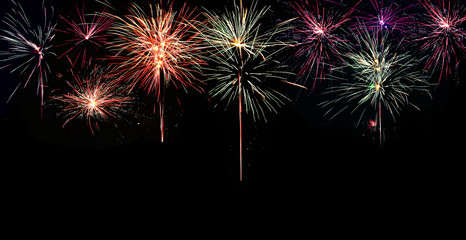 Wall Mural - Abstract colored firework background with free space for text