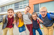 © Louis-Photo - group of kids on the school background having fun