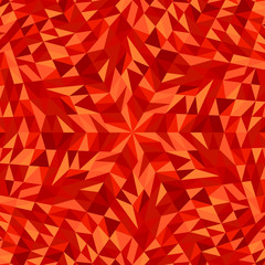 Poster - Dynamic colorful burst triangle mosaic background design - psychedelic polygonal hypnotic abstract circular vector graphic with geometrical shapes