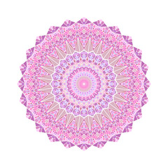 Poster - Geometrical colorful triangle ornament mandala - round abstract circular vector art from mosaic triangles