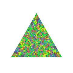 Poster - Geometrical isolated mosaic pyramid polygon - ornamental colorful abstract vector design element on white background