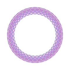 Poster - Isolated geometrical mosaic circle border - abstract colorful vector element