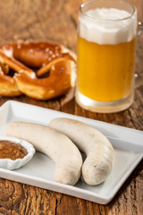 Wall Mural - bavarian white sausages