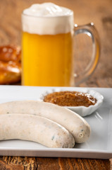 Wall Mural - bavarian white sausages