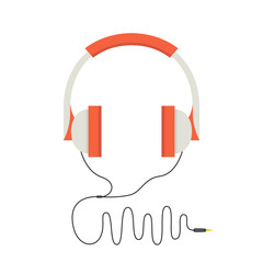 Poster - Headphones in flat style. Vector illustration.