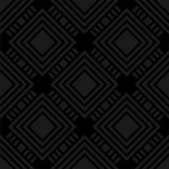 Wall Mural - Black trending seamless background with geometric ornament. Vector illustration.