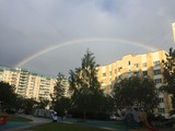 Fototapeta Tęcza - beautiful rainbow after rain