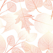Seamless Pattern With Autumn Leaves.Vector Illustration.