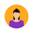 © Art Alex - Female face avatar on white background. Flat cartoon style. Vector illustration.