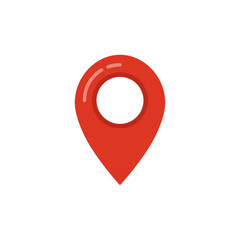 Poster - Map pointer icon. GPS location symbol. Flat design style.